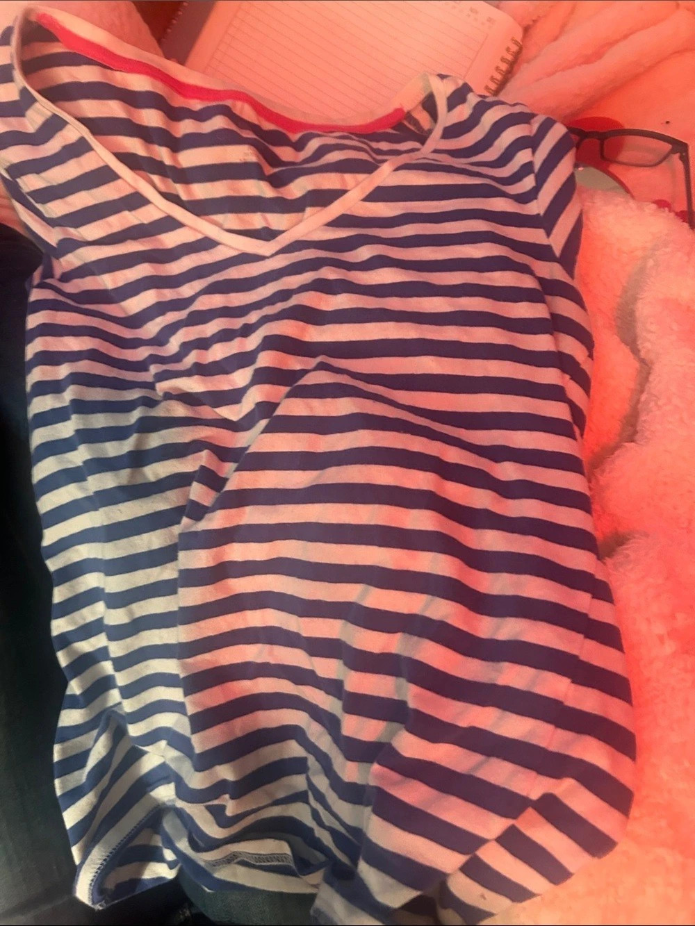 Striped Long Sleeve Top in Blue & White